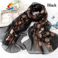 New Polyester Lace Floral Sunscreen Soft Scarves Shawl Cape Neck Wrap Stole Flower Scarf Winter Warm 5 Colors Women Accessories